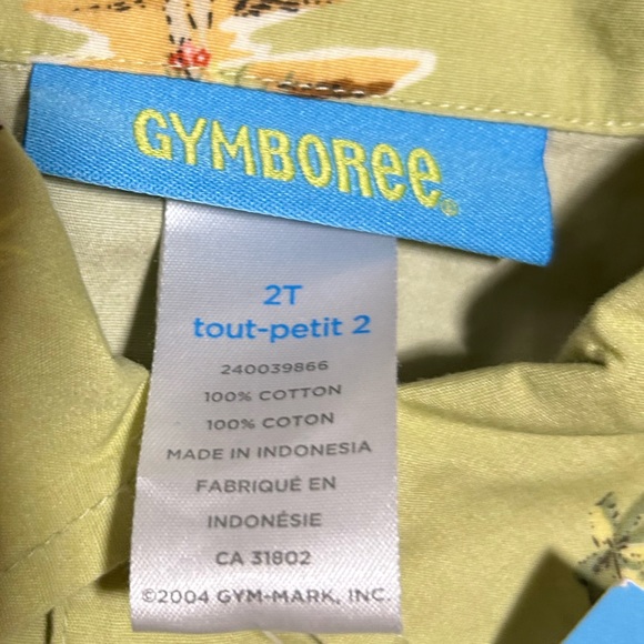 BNWT Gymboree Hawaii button up blouse shirt (size 2t) - Picture 3 of 3